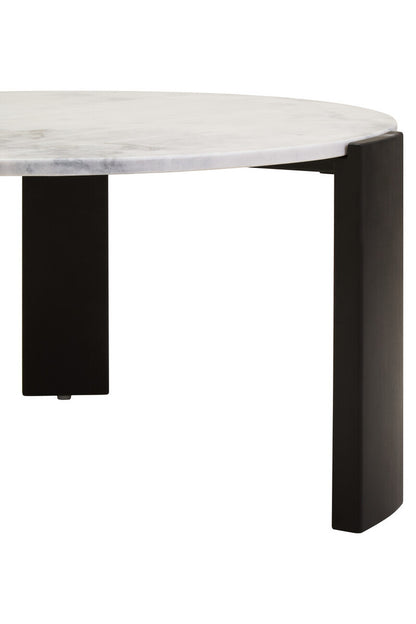 Palermo Round White Marble Top Large Coffee Table