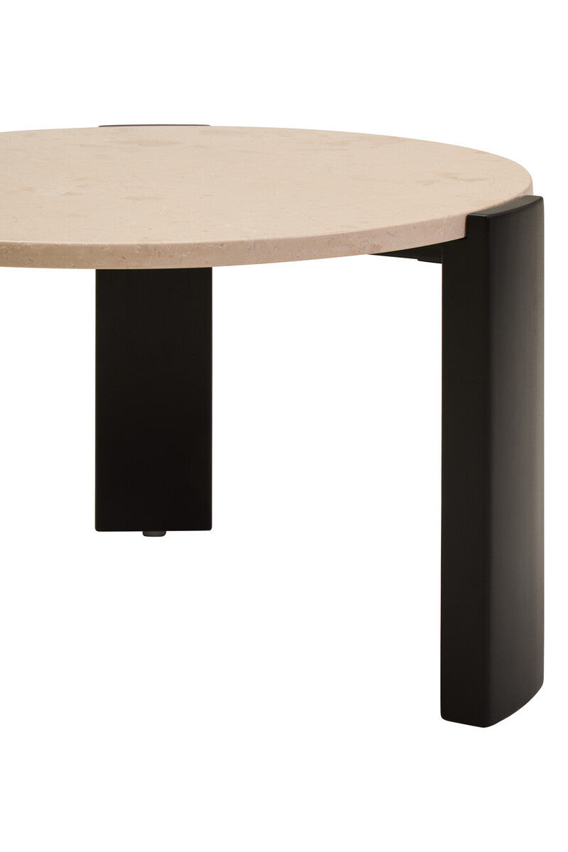 Palermo Round Cream Marble Top Small Coffee Table