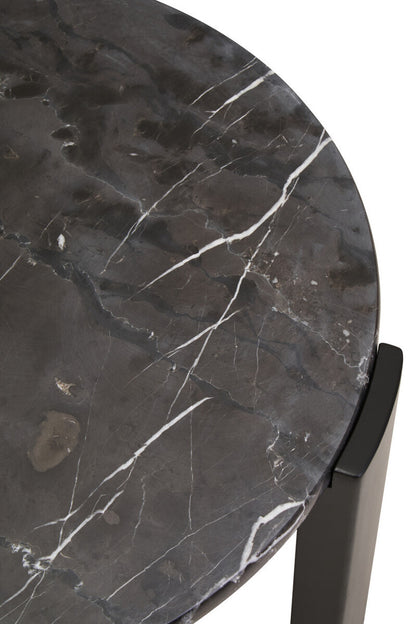 Palermo Round Black Marble Top Small Coffee Table