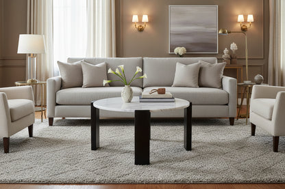 Palermo Round White Marble Top Small Coffee Table