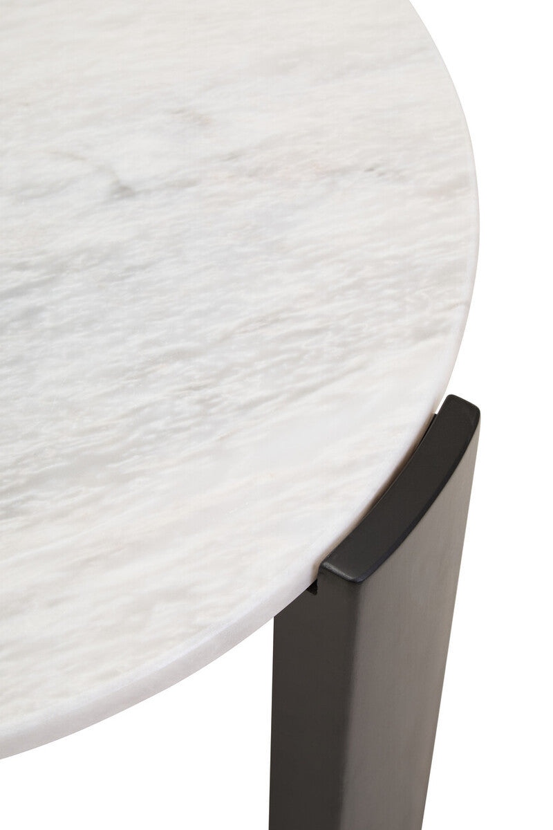 Palermo Round White Marble Top Small Coffee Table