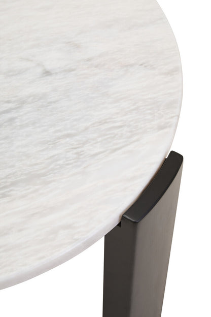 Palermo Round White Marble Top Small Coffee Table