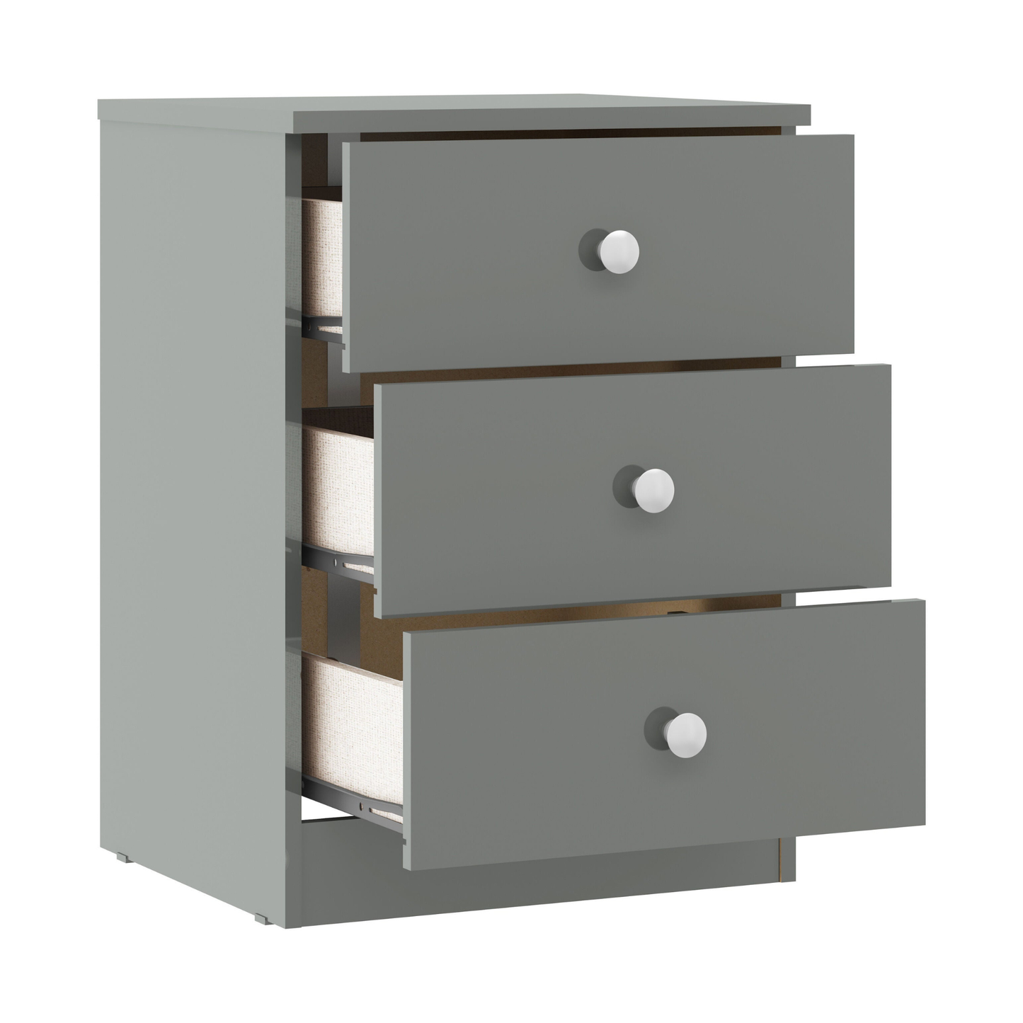 Denver 3 Door Wardrobe Bedroom Set Grey Gloss