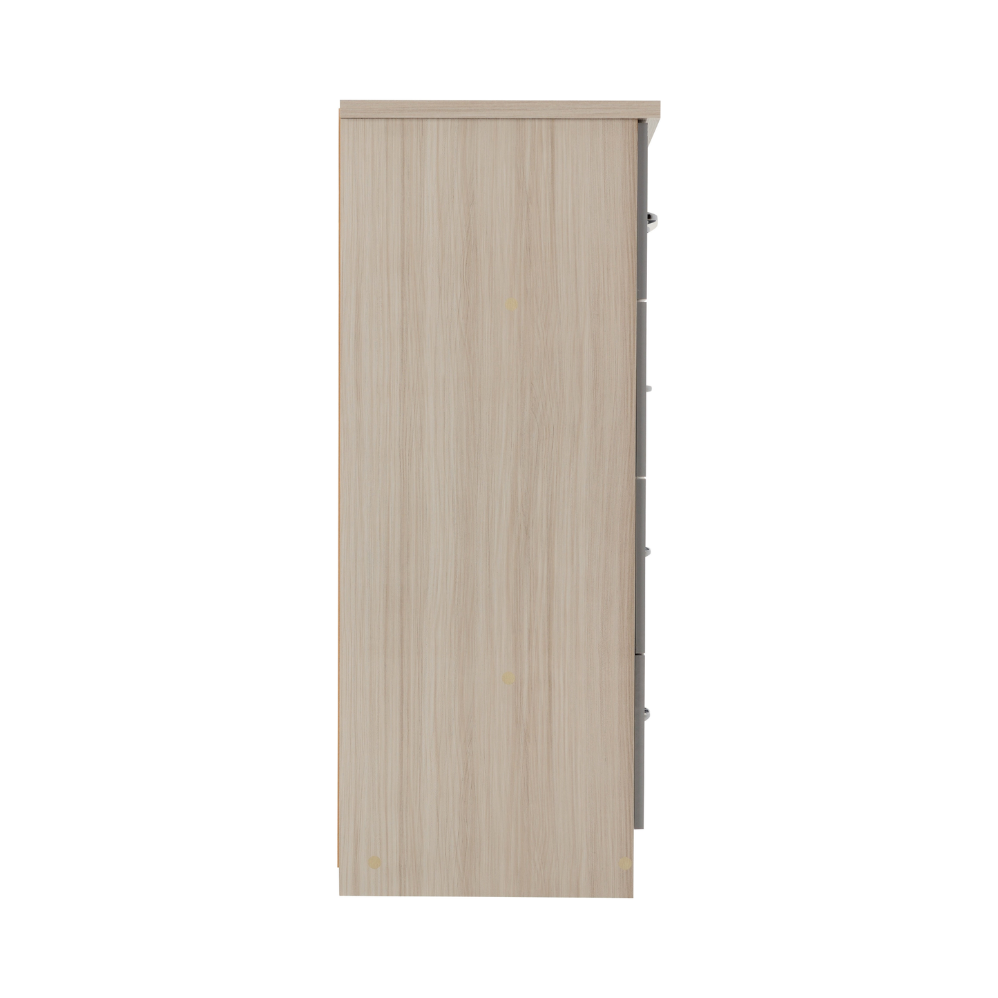 Nevada 3+2 Drawer Chest - Grey Gloss/Light Oak Effect Veneer