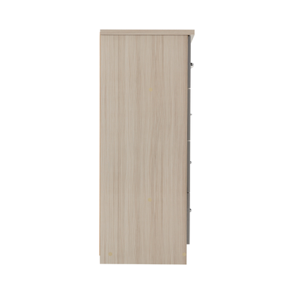 Nevada 3+2 Drawer Chest - Grey Gloss/Light Oak Effect Veneer