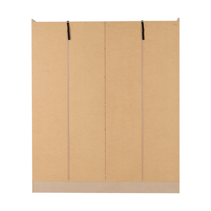 Nevada 4 Door 2 Drawer Wardrobe - Grey Gloss/Light Oak