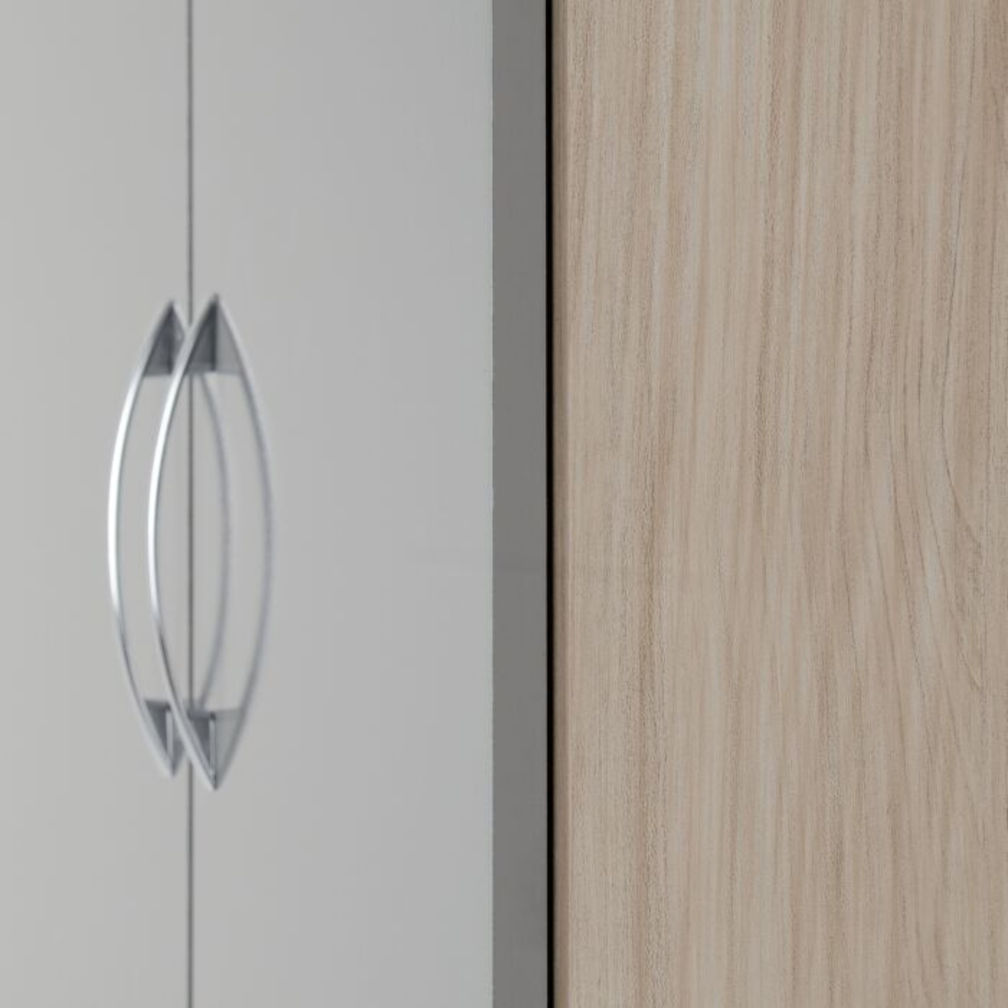 Nevada 2 Door All Hanging Wardrobe – Grey Gloss/Oak