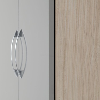 Nevada 2 Door All Hanging Wardrobe – Grey Gloss/Oak