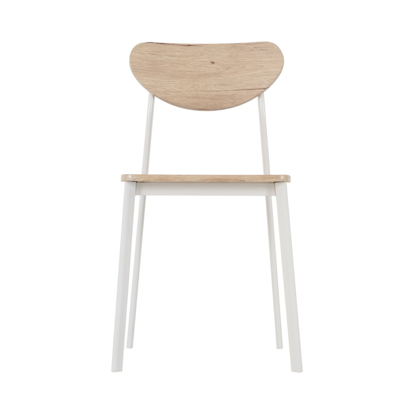 Riley Dining Chair Set - White/Light Oak Effect Veneer (Pair)