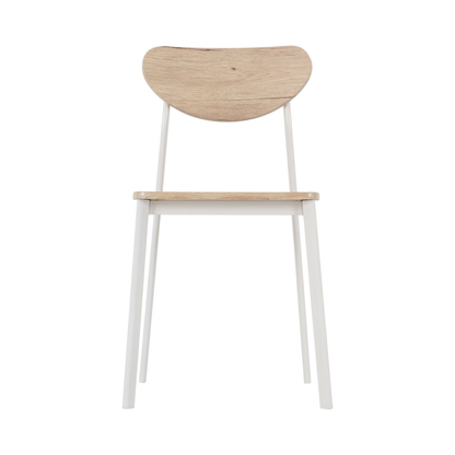 Riley Dining Chair Set - White/Light Oak Effect Veneer (Pair)