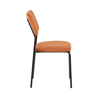 Sheldon Dining Chair Set - Burnt Orange Velvet Fabric (Pack of 4)