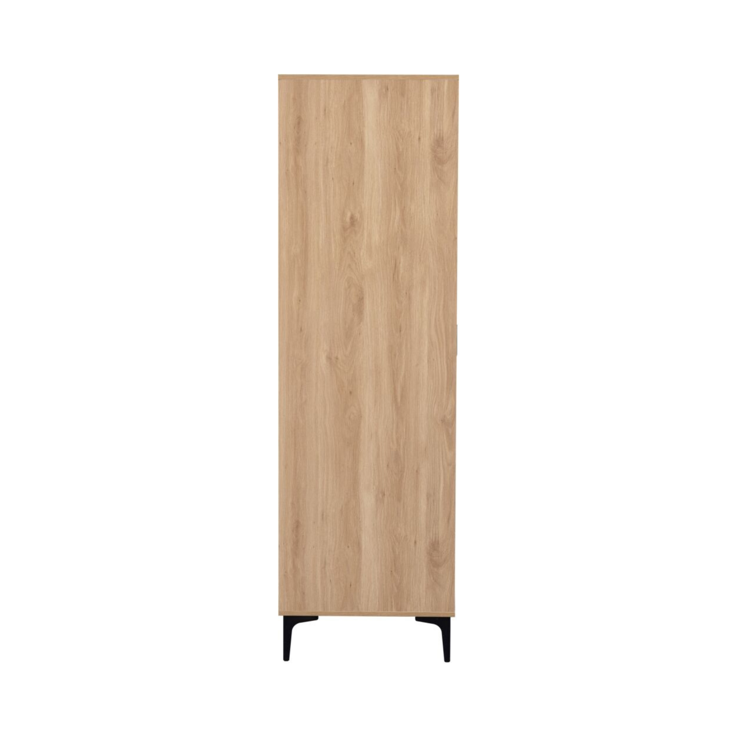 Miami 2 Door Wardrobe – Oak Effect & Black, Compact Storage