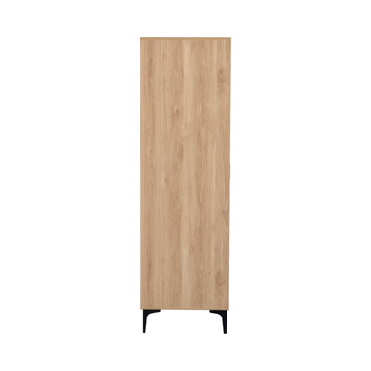 Miami 2 Door Wardrobe – Oak Effect & Black, Compact Storage