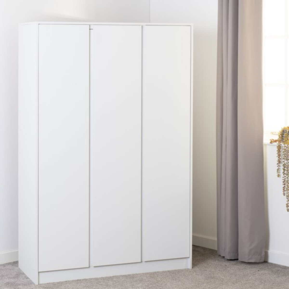 Malvern 3 Door Wardrobe – White | Modern Bedroom Storage