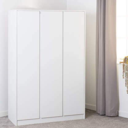 Malvern 3 Door Wardrobe – White | Modern Bedroom Storage