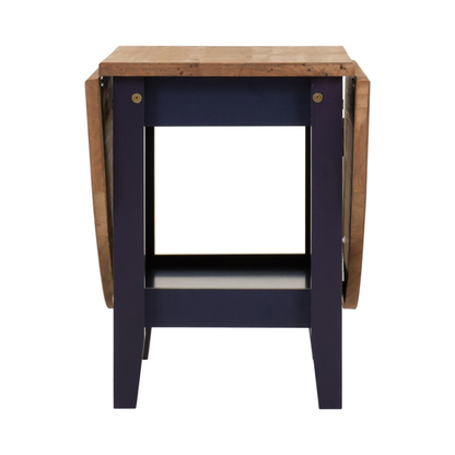Santos Drop Leaf Coffee Table - Navy Blue Distressed Waxed Pine