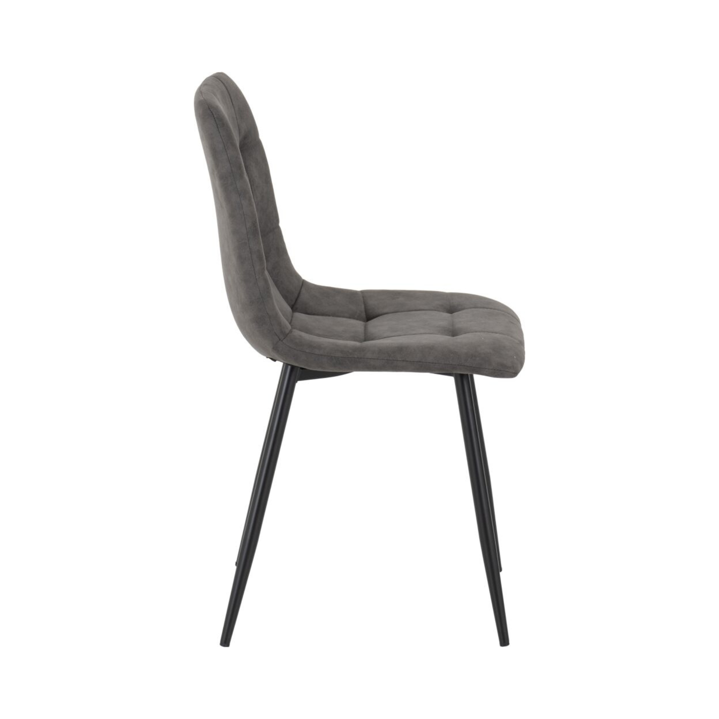 Fenton Dining Chair - Dark Grey Suede Fabric (Set of 2)