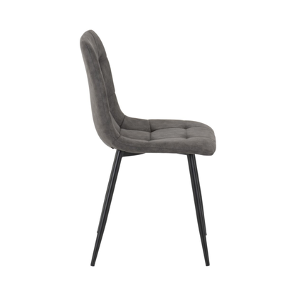 Fenton Dining Chair - Dark Grey Suede Fabric (Set of 2)