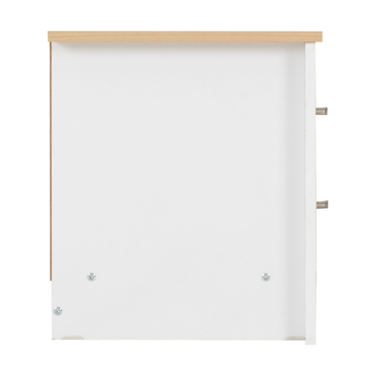 Portland 2 Drawer Bedside – White/Oak Effect Storage