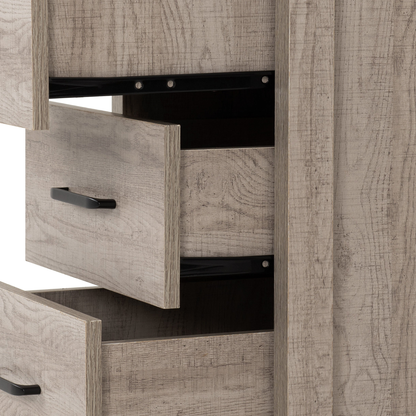 Oliver 3 Drawer Bedside – Light Oak Effect Storage