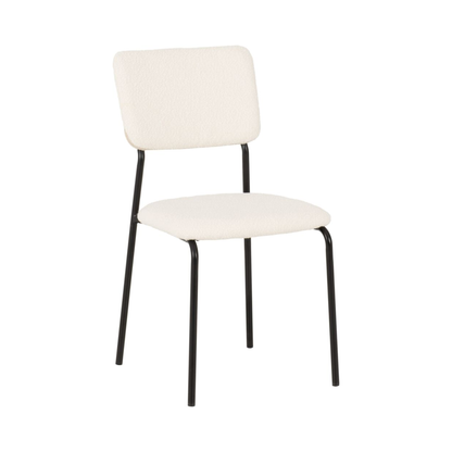 Sheldon Dining Chair Set - Ivory Boucle Fabric (Pack of 4)