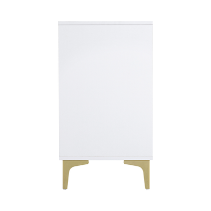 Miami 3 Drawer Chest – White/Gold, Elegant Storage Solution