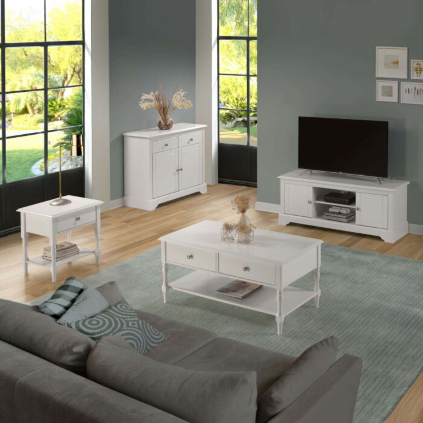 Stratford 1 Drawer Side Table – White Wooden Bedside Table