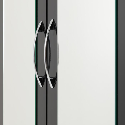 Nevada 3-Door 2-Drawer Wardrobe with Mirror – Black Gloss
