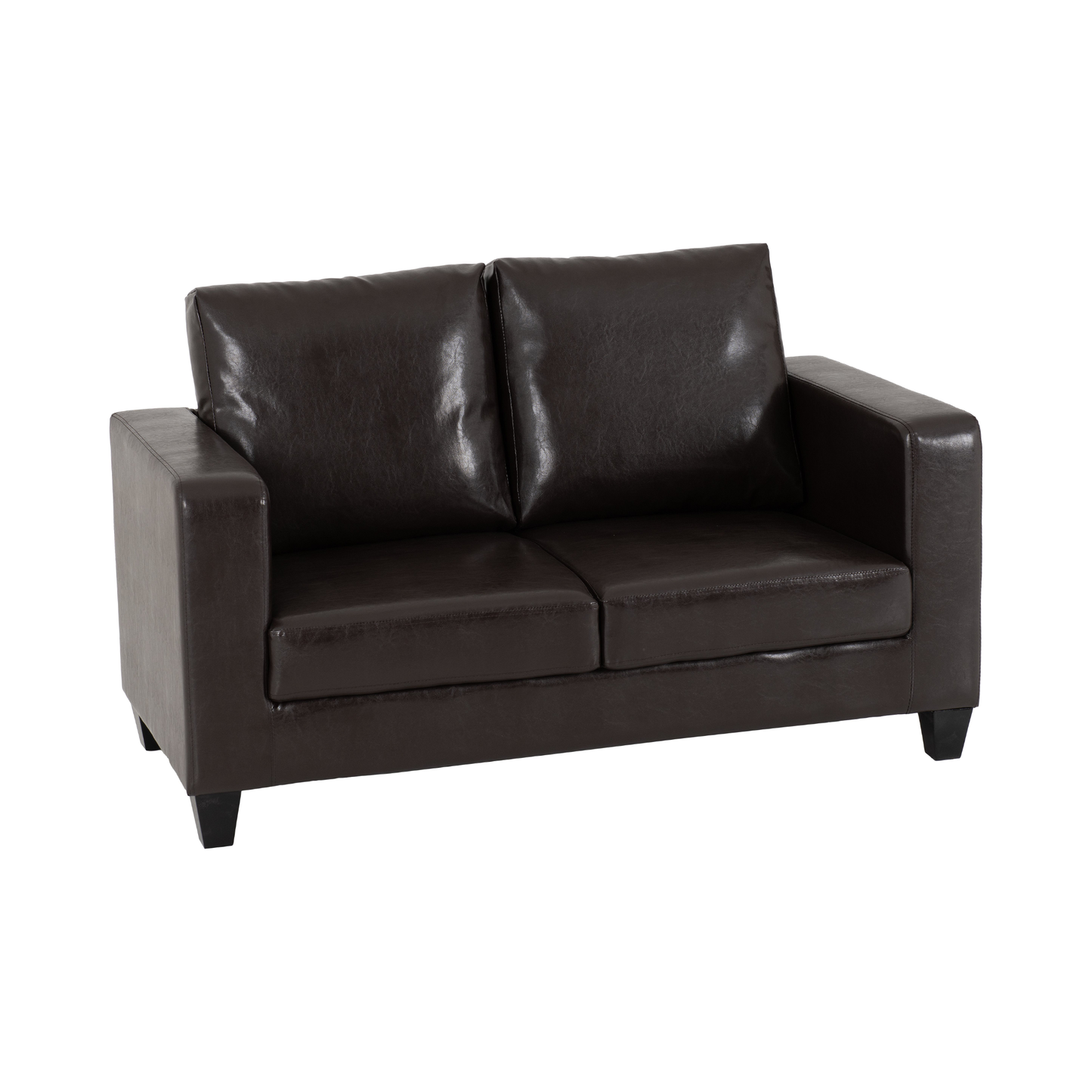 Tempo Two Seater Sofa - Brown Faux Leather