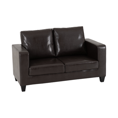 Tempo Two Seater Sofa - Brown Faux Leather