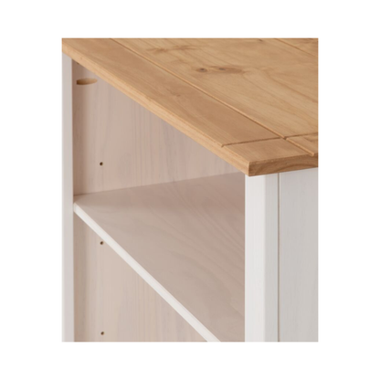 Panama 1 Drawer Bookcase – White & Natural Wax Storage Unit