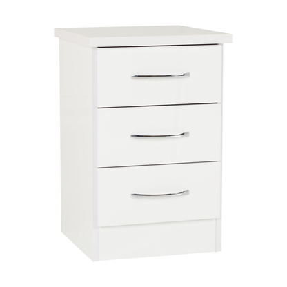 Nevada 3 Door 2 Drawer Wardrobe - White Gloss