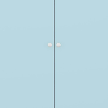 Denver 2 Door Wardrobe – White & Blue Gloss
