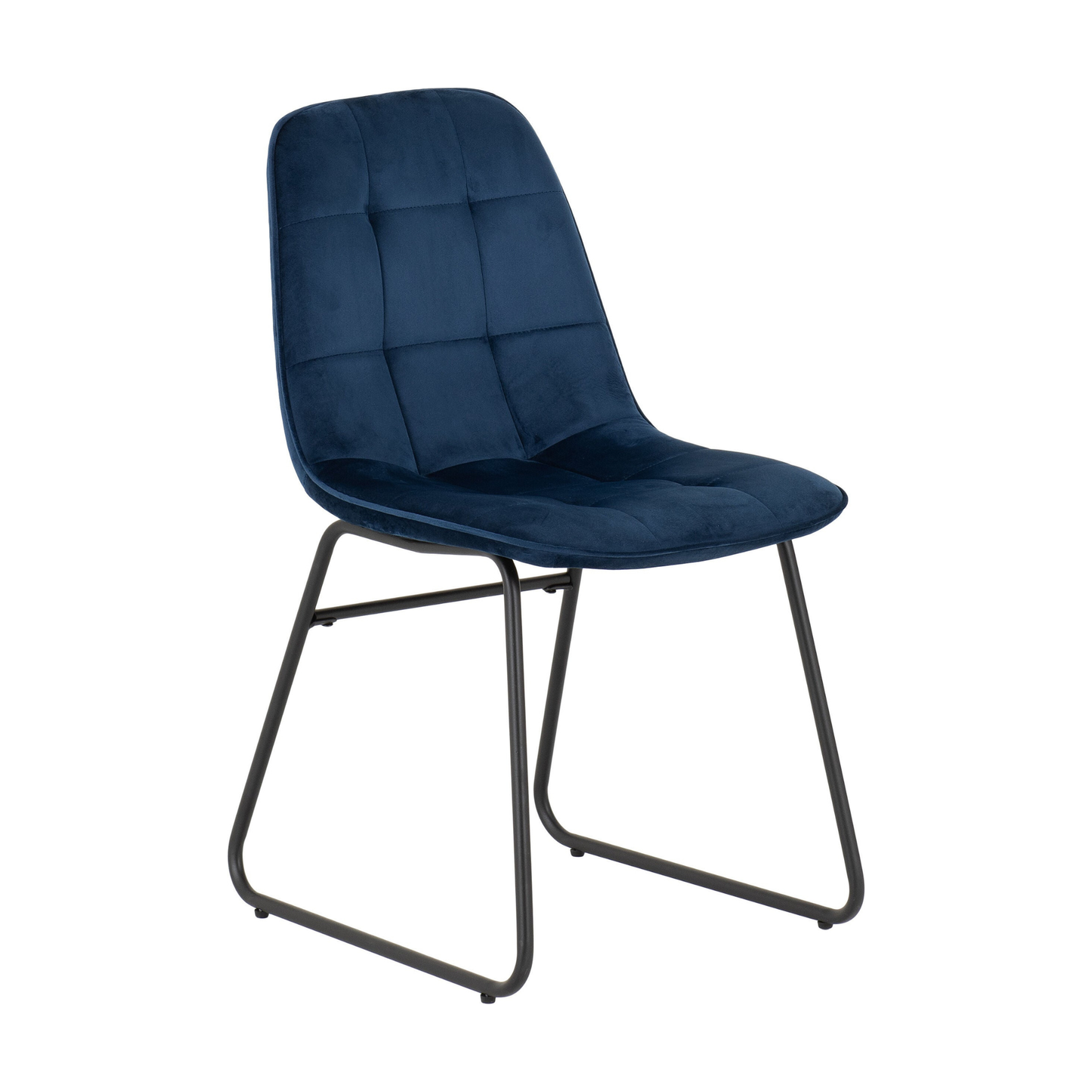 Modena & Lukas Dining Set - Cream/Sapphire Blue Velvet (4 Chairs)