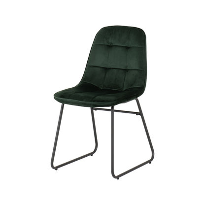 Marlow & Lukas Dining Set - Black Marble/Emerald Velvet
