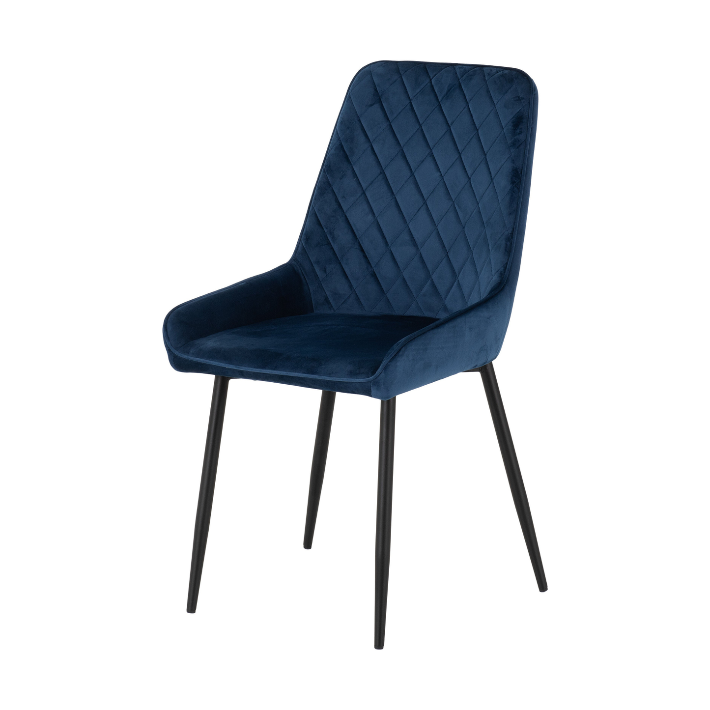 Marlow & Avery Dining Set - White Marble/Sapphire Blue Velvet
