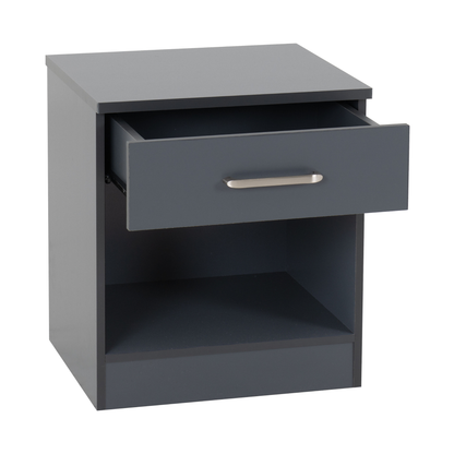 Dakota Trio Set Dark Grey Wardrobe Chest & Bedside