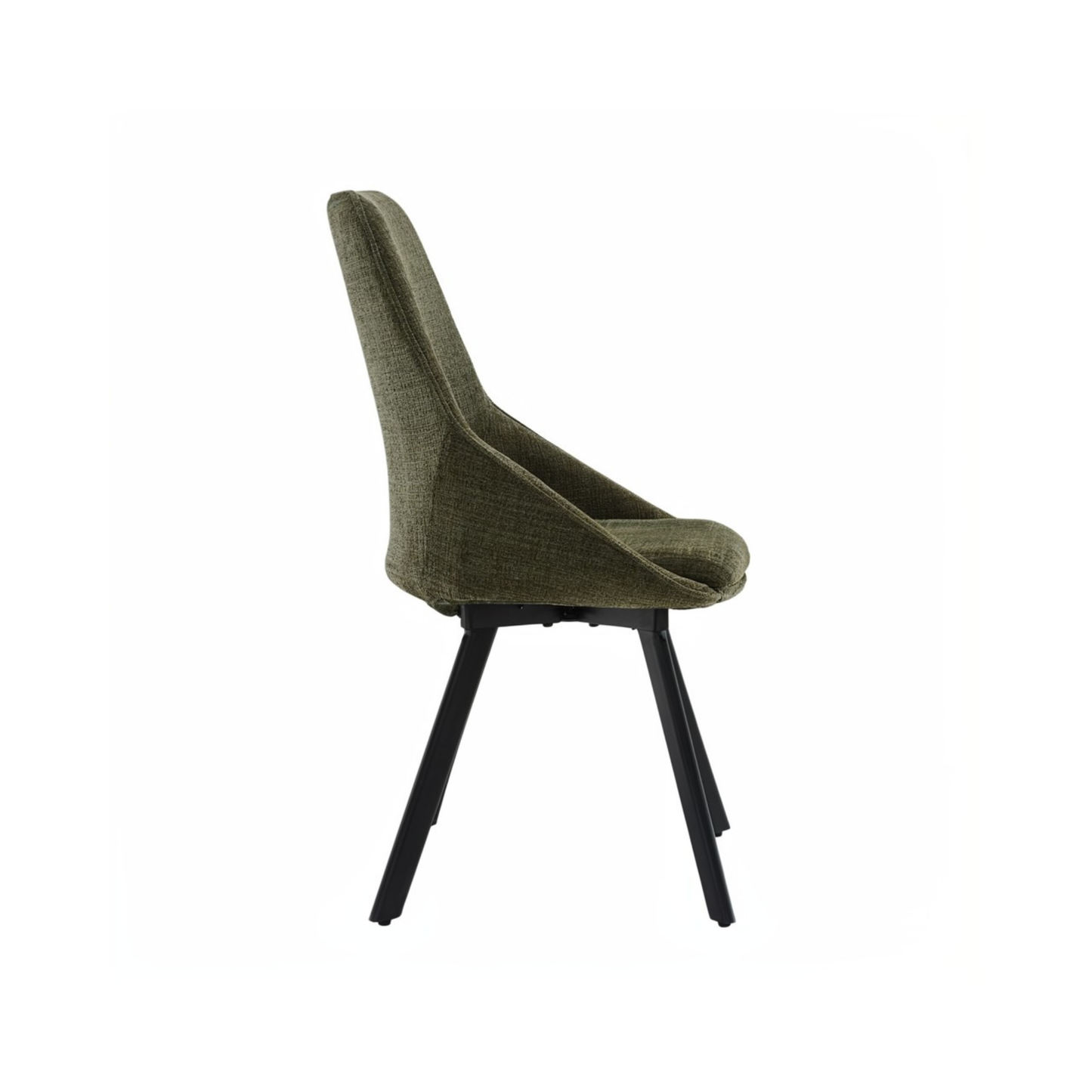 Myla Pack of 2 Swivel Dining Chairs – Green Chenille Fabric