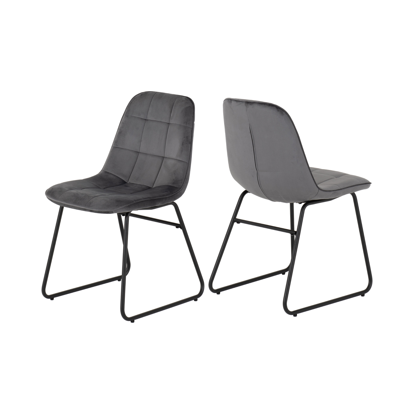 Hamilton & Lukas Large Dining Set (6 Chairs) - Oak/Grey Velvet