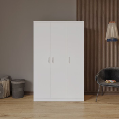 Dakota 3 Door Wardrobe – White