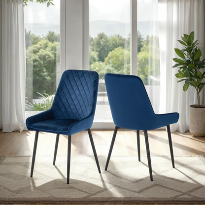 Avery Dining Chair (Set of 2) – Sapphire Blue Velvet