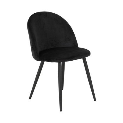 Marlow Dining Set 4 Chairs White Marble/Black Velvet