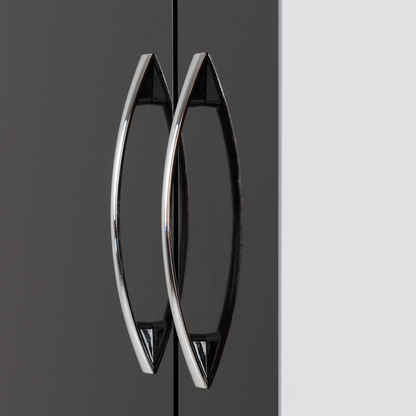 Nevada Mirrored 2 Door Wardrobe - Black Gloss
