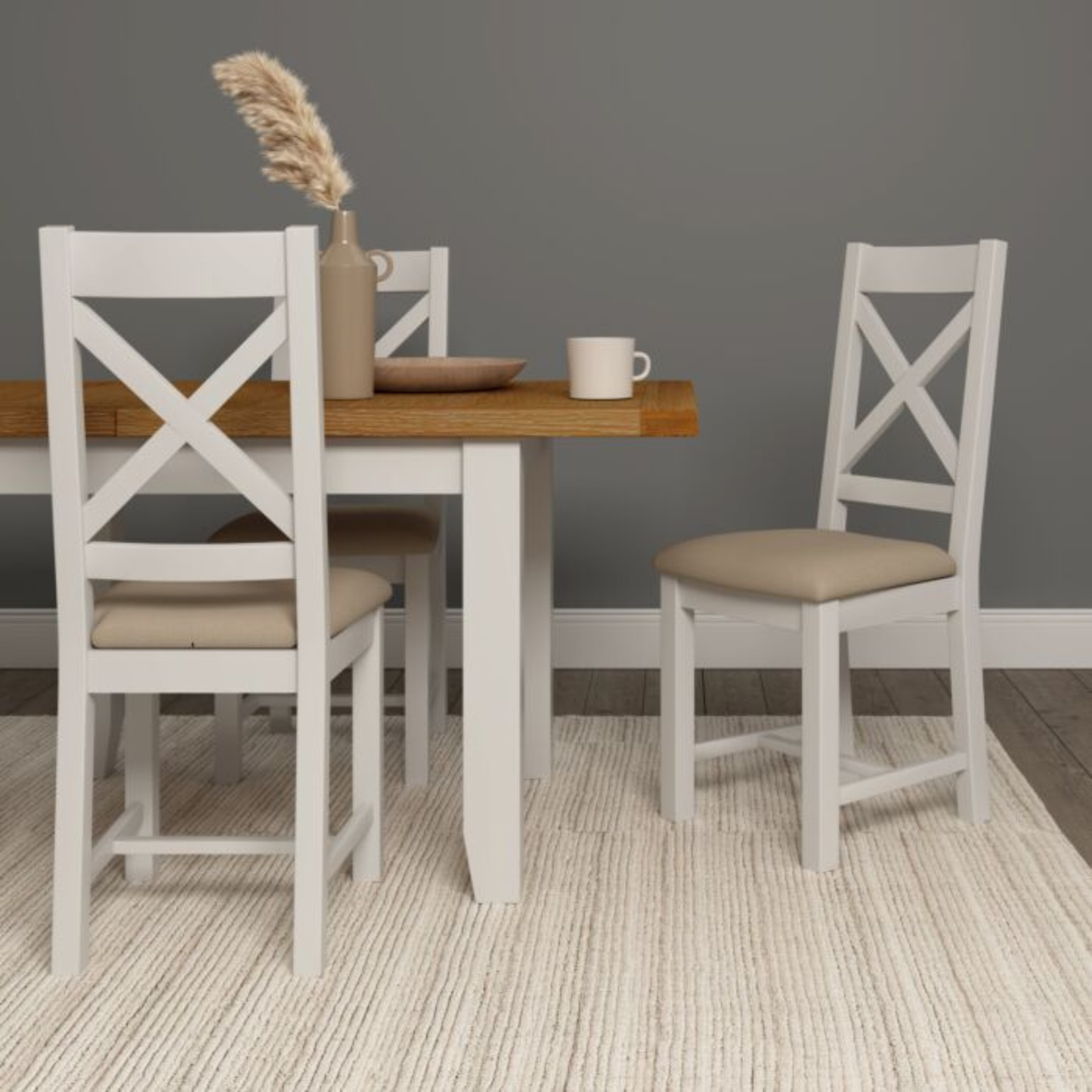 Windsor Large Extending Dining Table Ivory Oak 180–230cm