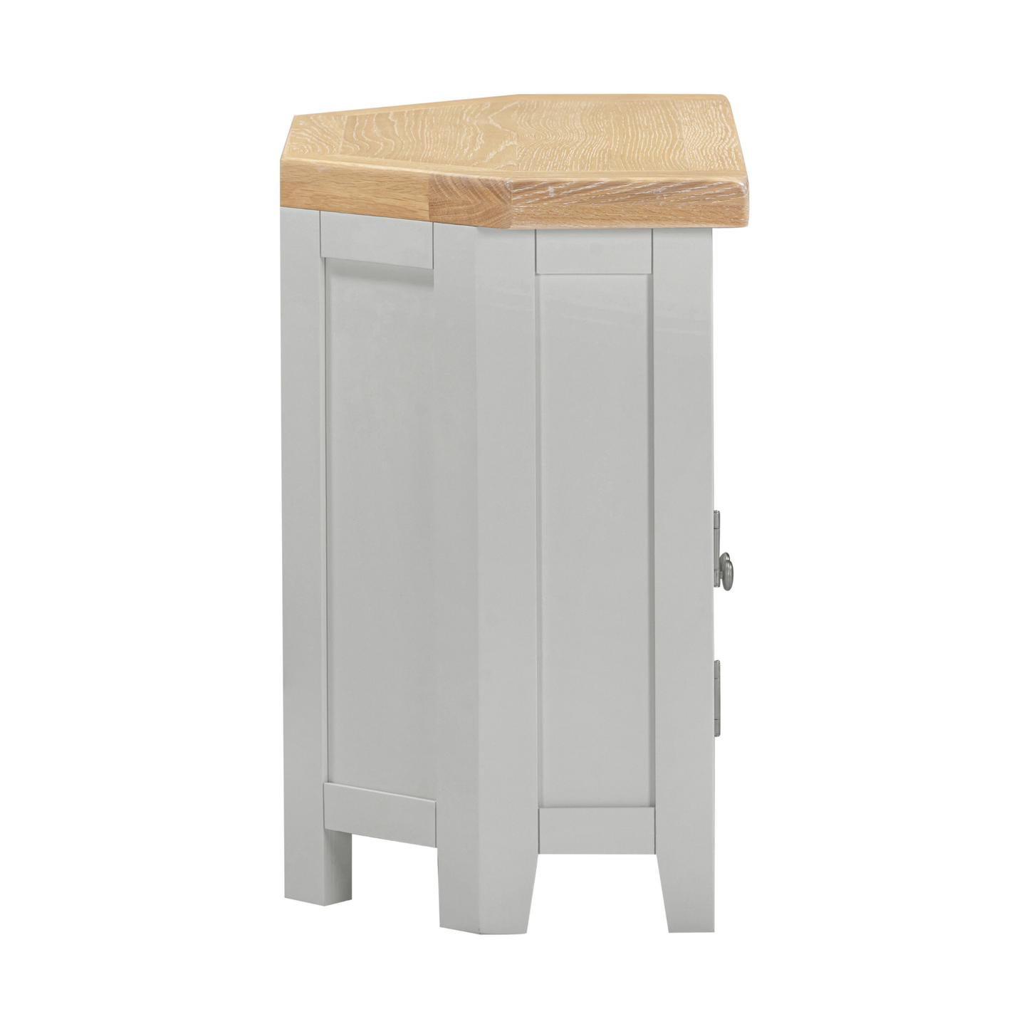 Windsor Corner TV Unit - Pebble Grey/Oak - Hardwood & Plywood