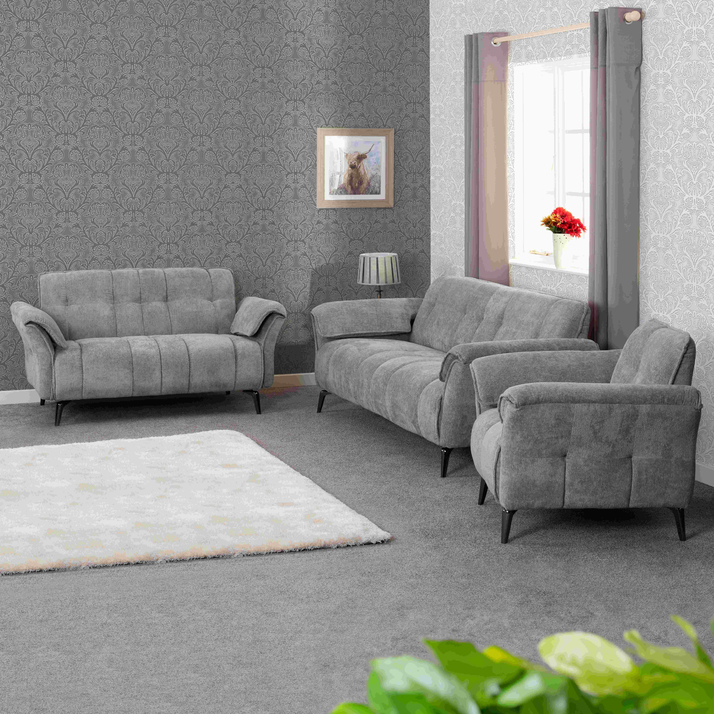 Amalfi 1 Seater Chair - Grey Fabric