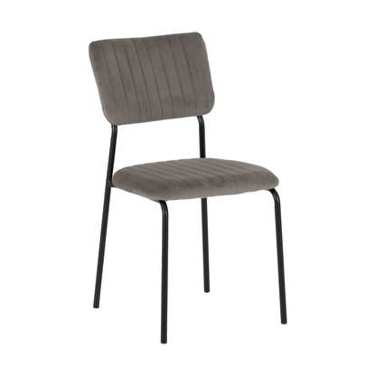 Sheldon Round Glass Top Dining Set - Clear Glass/Grey Velvet