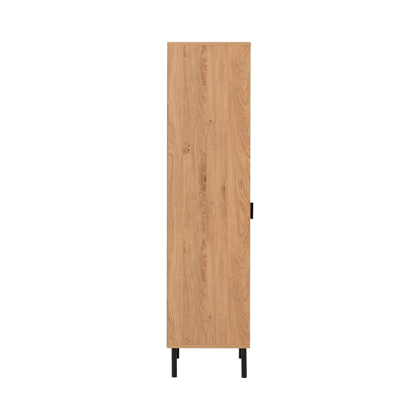 Leon 1 Door 2 Shelf Cabinet – Medium Oak Effect Storage Unit