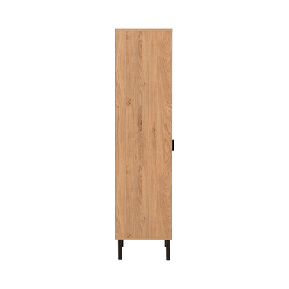 Leon 1 Door 2 Shelf Cabinet – Medium Oak Effect Storage Unit