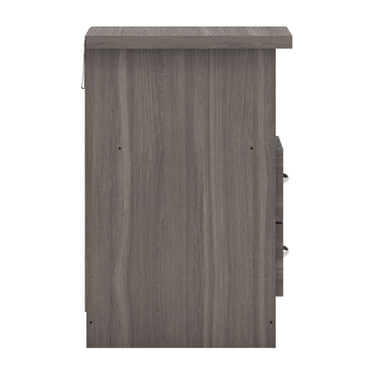 Nevada 2 Drawer Bedside – Black Wood Grain Storage
